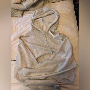PINK cropped grey hoodie